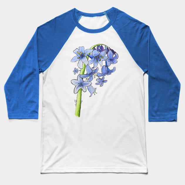 Blooming Bluebells Baseball T-Shirt by Kirsty Topps